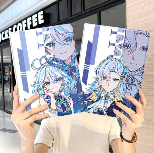 原神2021款 ipad9保护套pro2022苹果mini6外套ipod迷你4壳air5适用2平板3带笔槽ioad十第10代8三折九那维莱特