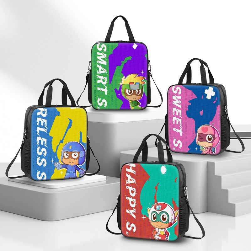 开心超人卡通高颜值补习袋女生小学生作业手提袋学生拎书袋初中生补课包帆布包儿童美术袋手提包防水小心超人