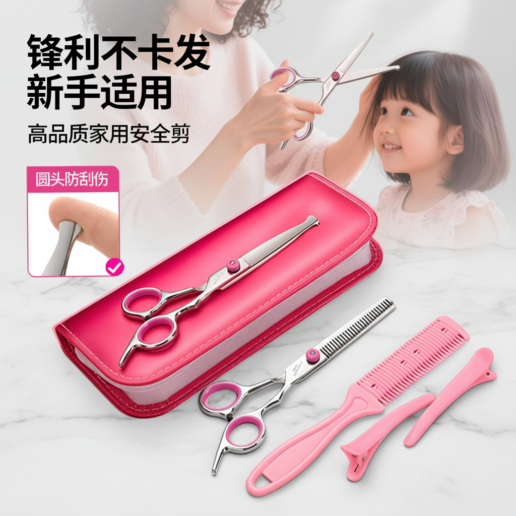儿童专业理发剪刀宝宝婴儿牙剪神器自己剪头发刘海套装工具美发剪