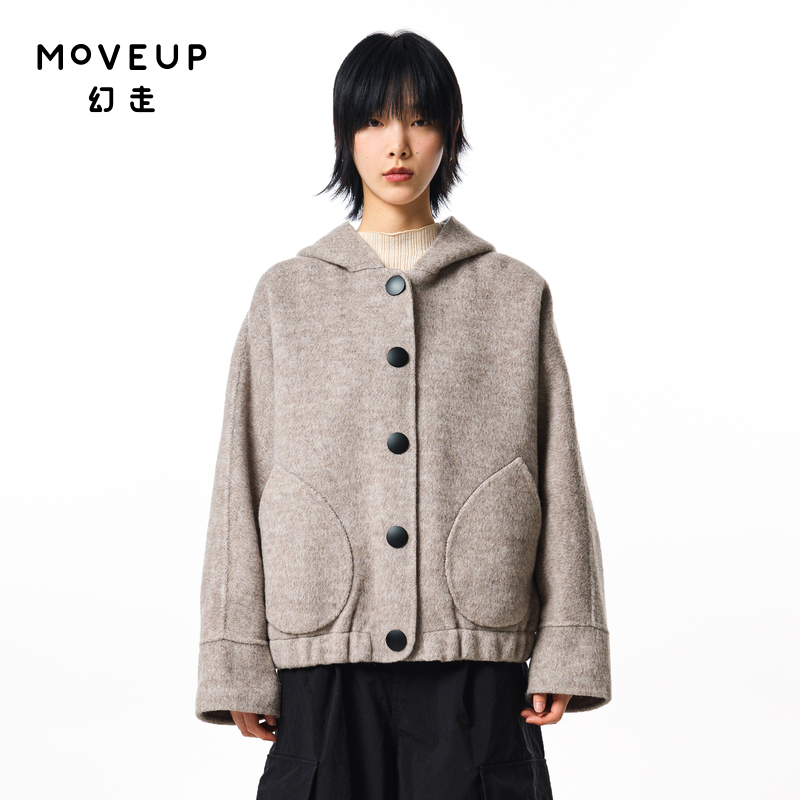 Moveup短款设计师秋季毛呢外套