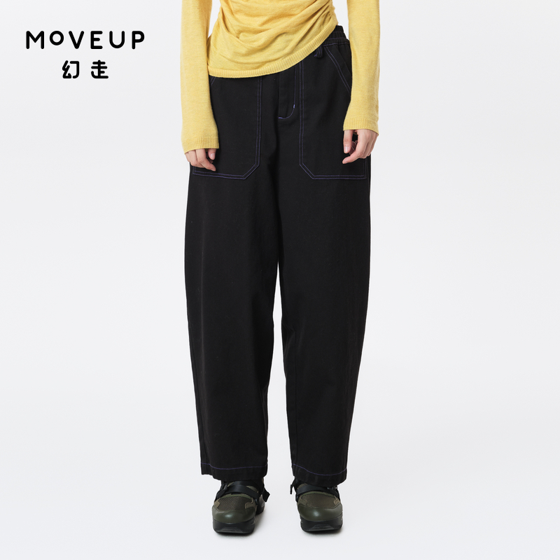 松紧腰头 褶位设计 贴袋设计