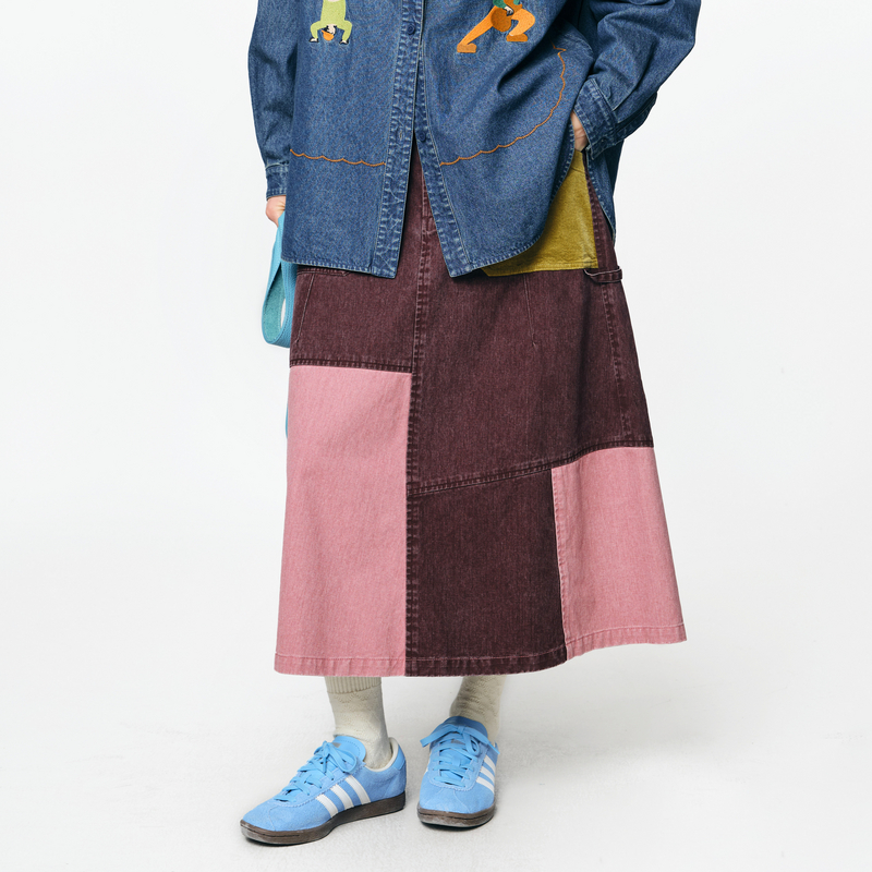 口袋、三色撞色、后腰松紧