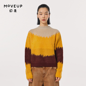 设计师罗纹短款 毛衣女 新款 蝙蝠袖 商场同款 MOVEUP幻走2023秋季