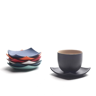 黑陶杯垫茶杯托家用办公室防烫茶托隔热茶垫陶瓷高档功夫茶具配件