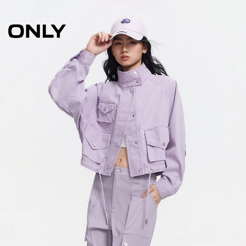 ONLY立领宽松蝙蝠袖风衣外套