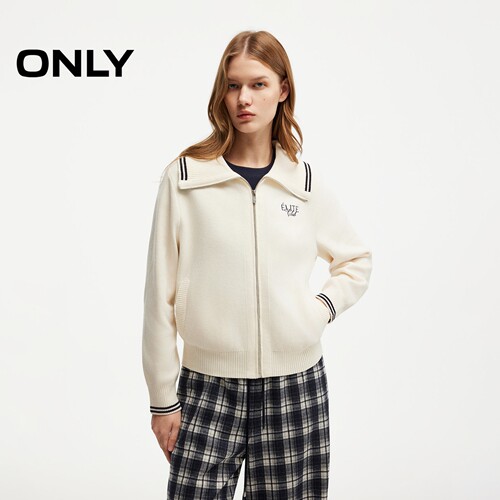 ONLY雪尼尔上衣复古刺绣款针织衫
