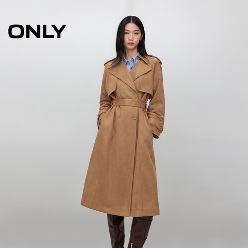 ONLY宽松翻领风衣外套