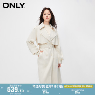 时尚 简约收腰翻领中长款 新款 ONLY奥莱夏季 风衣外套女