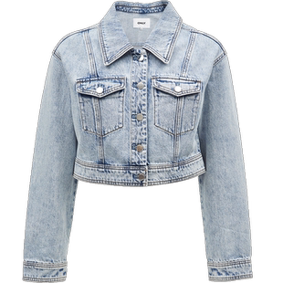 【ONLY奥莱】春季新款时尚休闲百搭做旧水洗短款牛仔外套女