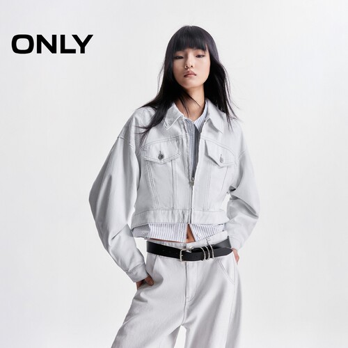 ONLY宽松落肩水洗牛仔外套