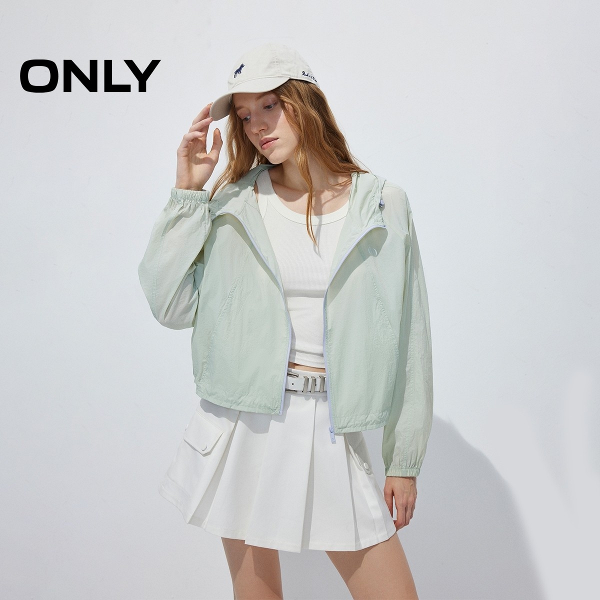 ONLY2026春季新款透感透气纯色速干隐形插袋高领连帽防晒外套女,女装/女士精品,风衣,淘宝优惠券,粉丝福利购,淘宝优惠卷