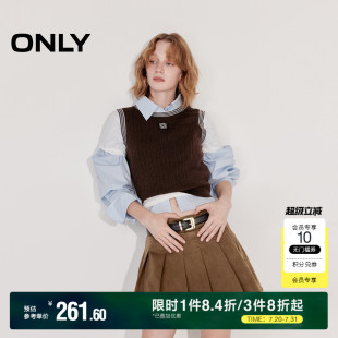 新款 ONLY奥莱2025夏季 淑女风A字百褶裙短裙牛仔半身裙女