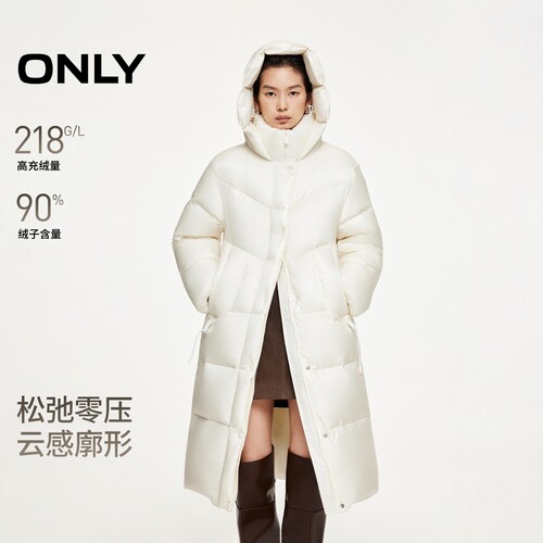 ONLY连帽保暖长款羽绒服