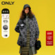宽松格纹毛呢外套女 双面呢灯笼袖 ONLY奥莱 冬季