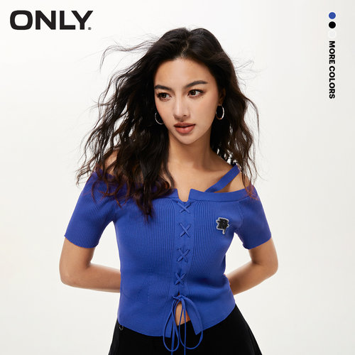 ONLY字肩短款短袖针织衫