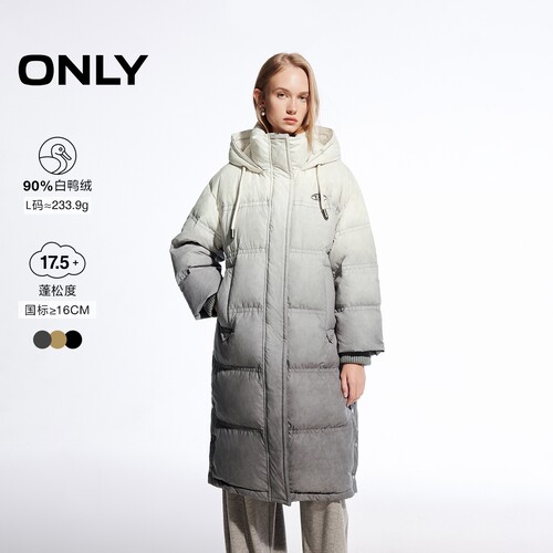 ONLY90白鸭绒摩登复古长款羽绒服