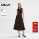 中长款 ONLY2025秋冬新款 收腰遮胯A字针织牛仔拼接无袖 连衣裙女
