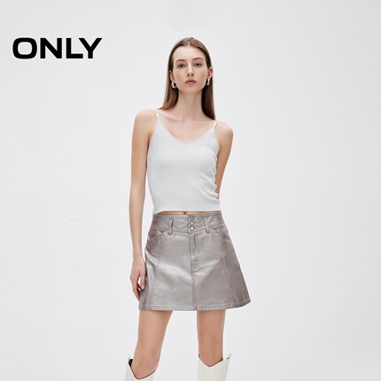 【ONLY奥莱】春夏新款个性潮流金属色牛仔裙短裙半身裙女