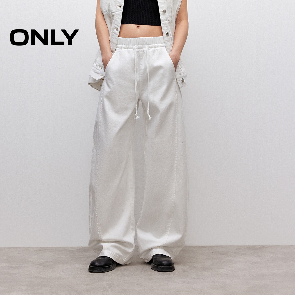ONLY阔腿裤长裤牛仔裤