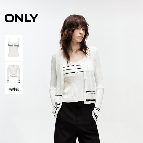 ONLY休闲风撞色条纹套装针织衫