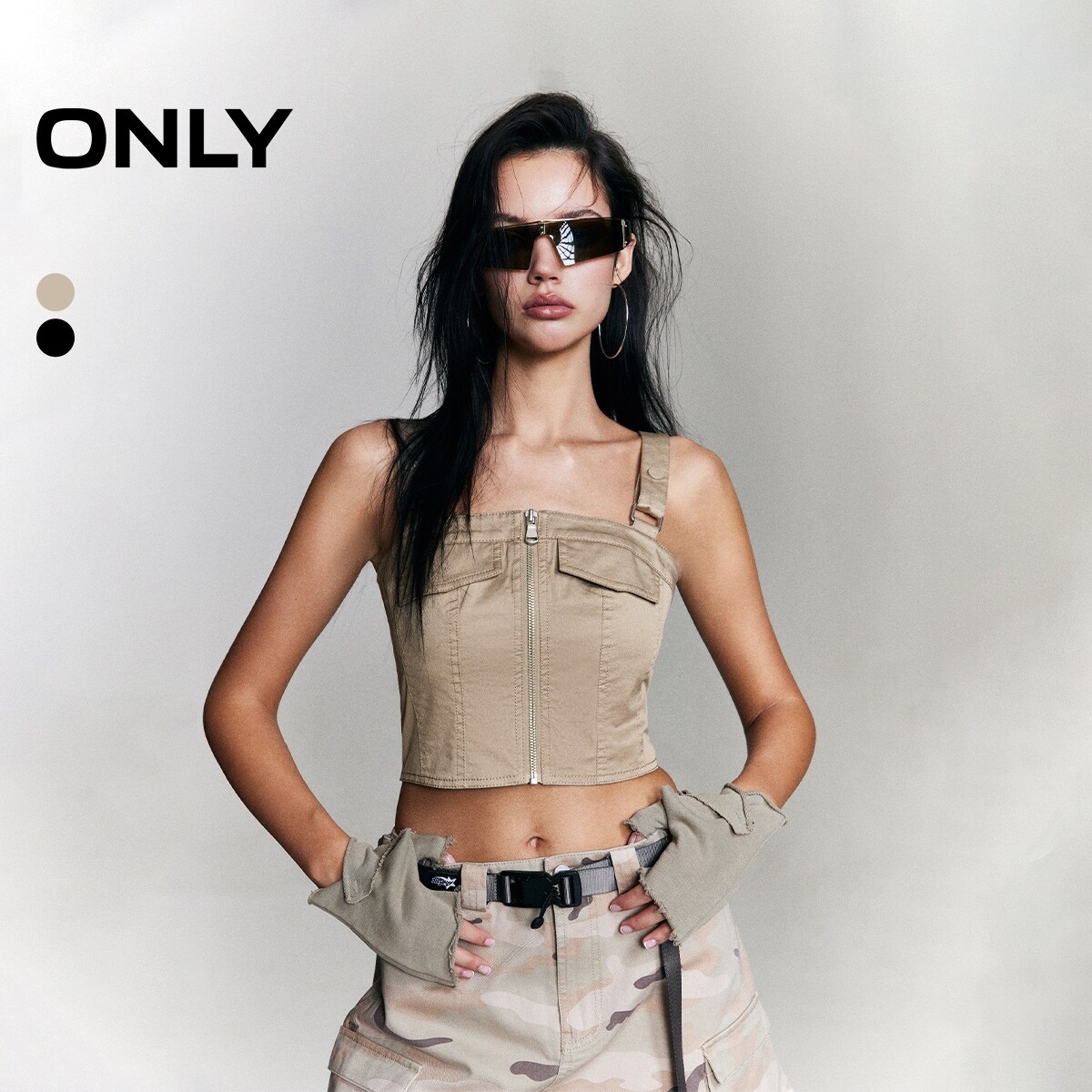 【ONLY奥莱】春夏新款时尚百搭修身显瘦短款吊带马甲女