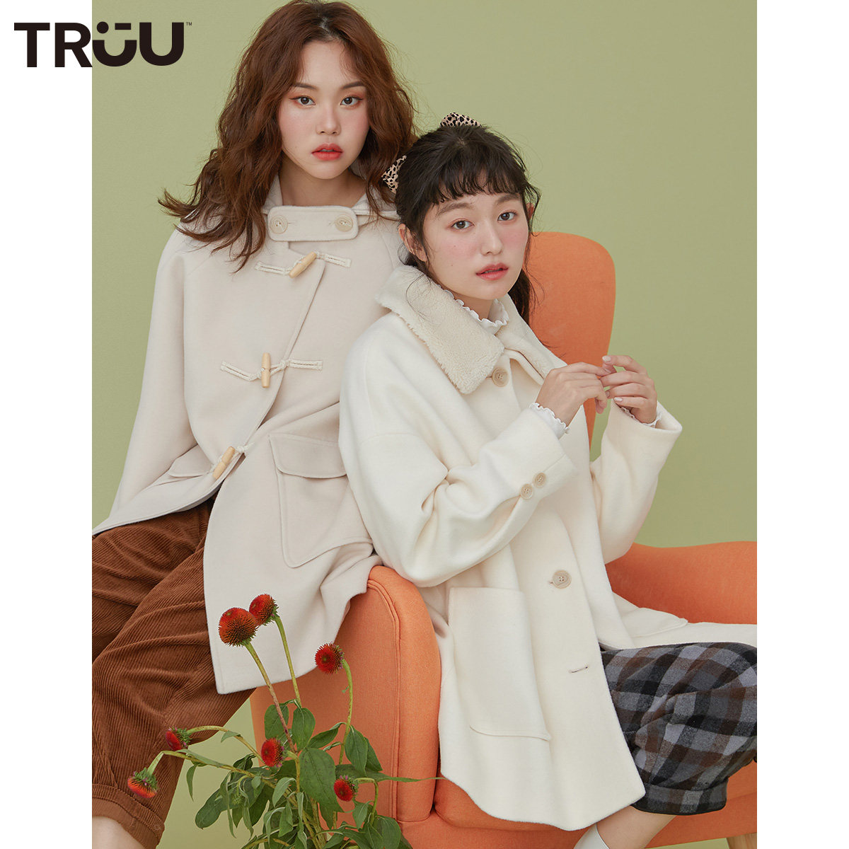 TRUU秋季新款复古翻领毛呢外套女|T1936T501