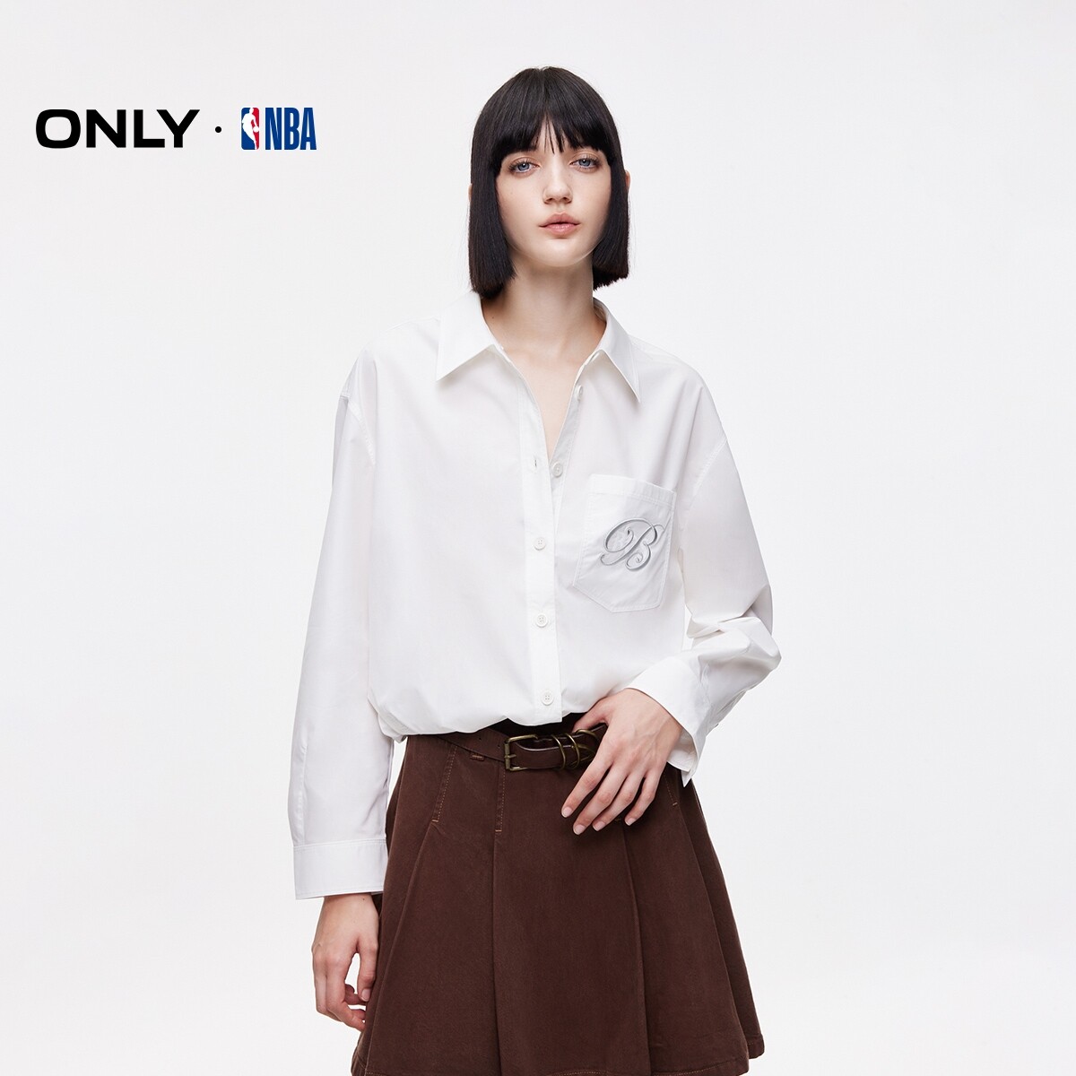 ONLYNBA联名款宽松长袖衬衫