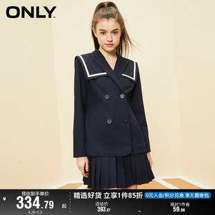 学院风收腰短款 ONLY奥莱夏季 时尚 连衣 新款 百褶西装