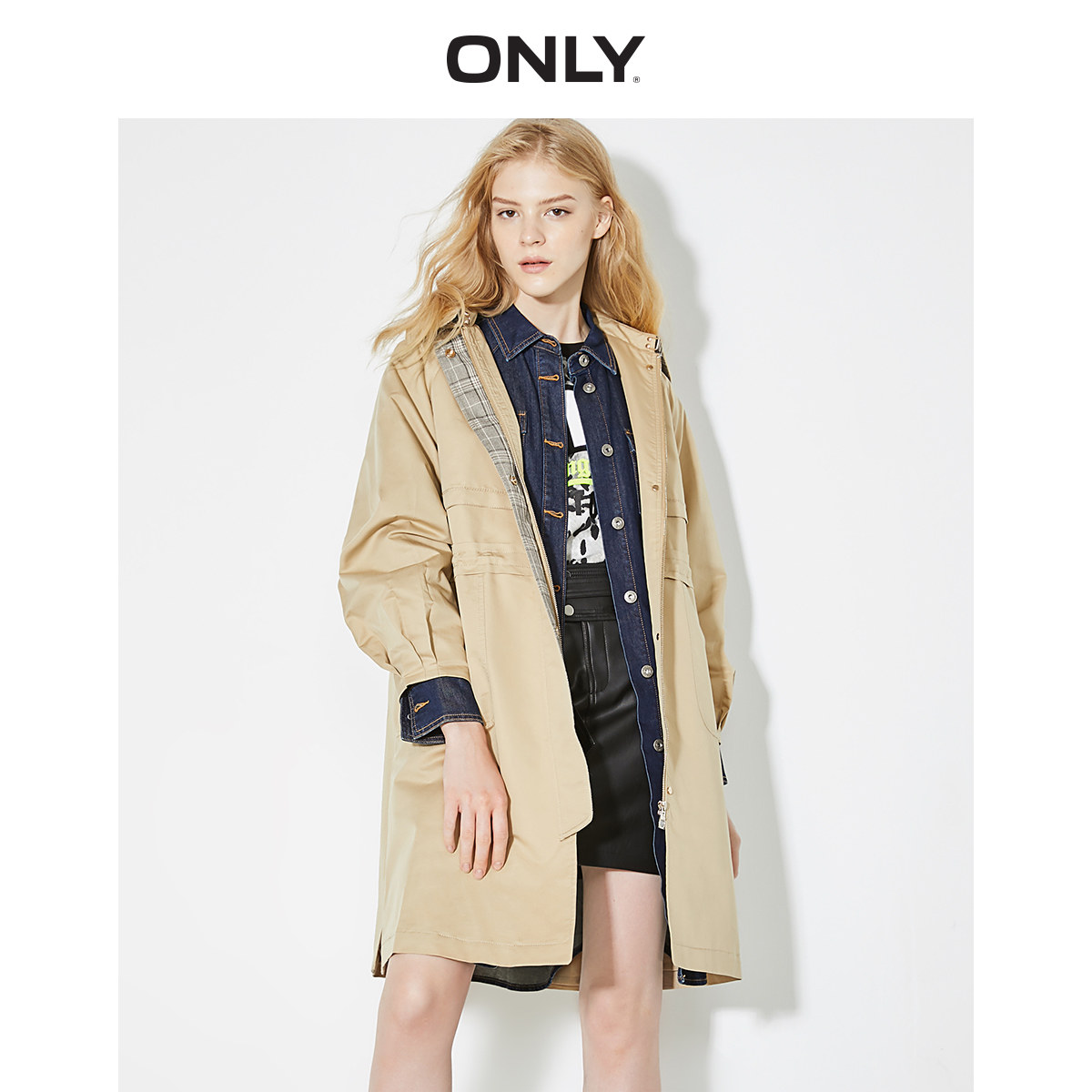 ONLY奥莱秋季新款英伦风长款风衣外套女|119336570
