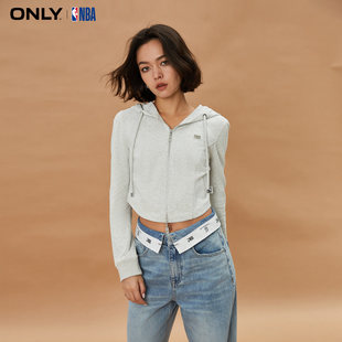 新款 NBA联名款 短款 连帽长袖 春季 开衫 卫衣女 ONLY奥莱