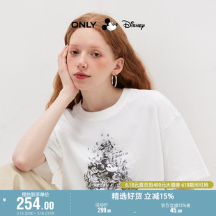 ONLY奥莱夏季新款迪士尼DISNEY联名款宽松短款T恤女