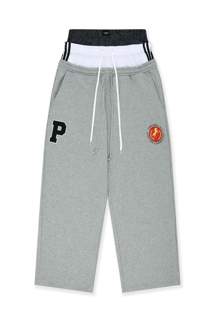 thumbnail for Protocol Index co-branded Vandy three-waist slacks badge embroidered American casual sweatpants straight-leg pants