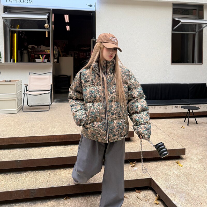 ThugClub加厚冬季迷彩棉服外套