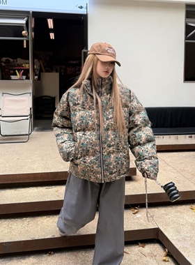 Thug Club美式星月迷彩加厚棉服高街美式休闲宽松保暖棉衣外套潮