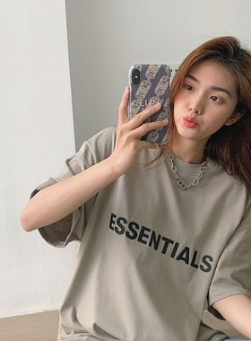 FOG FEAR OF GOD复线ESSENTIALS胸前字母印花高街休闲短袖宽松T恤