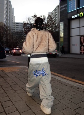 Protocol Index联名Vandy三腰休闲裤徽章刺绣美式休闲卫裤直筒裤