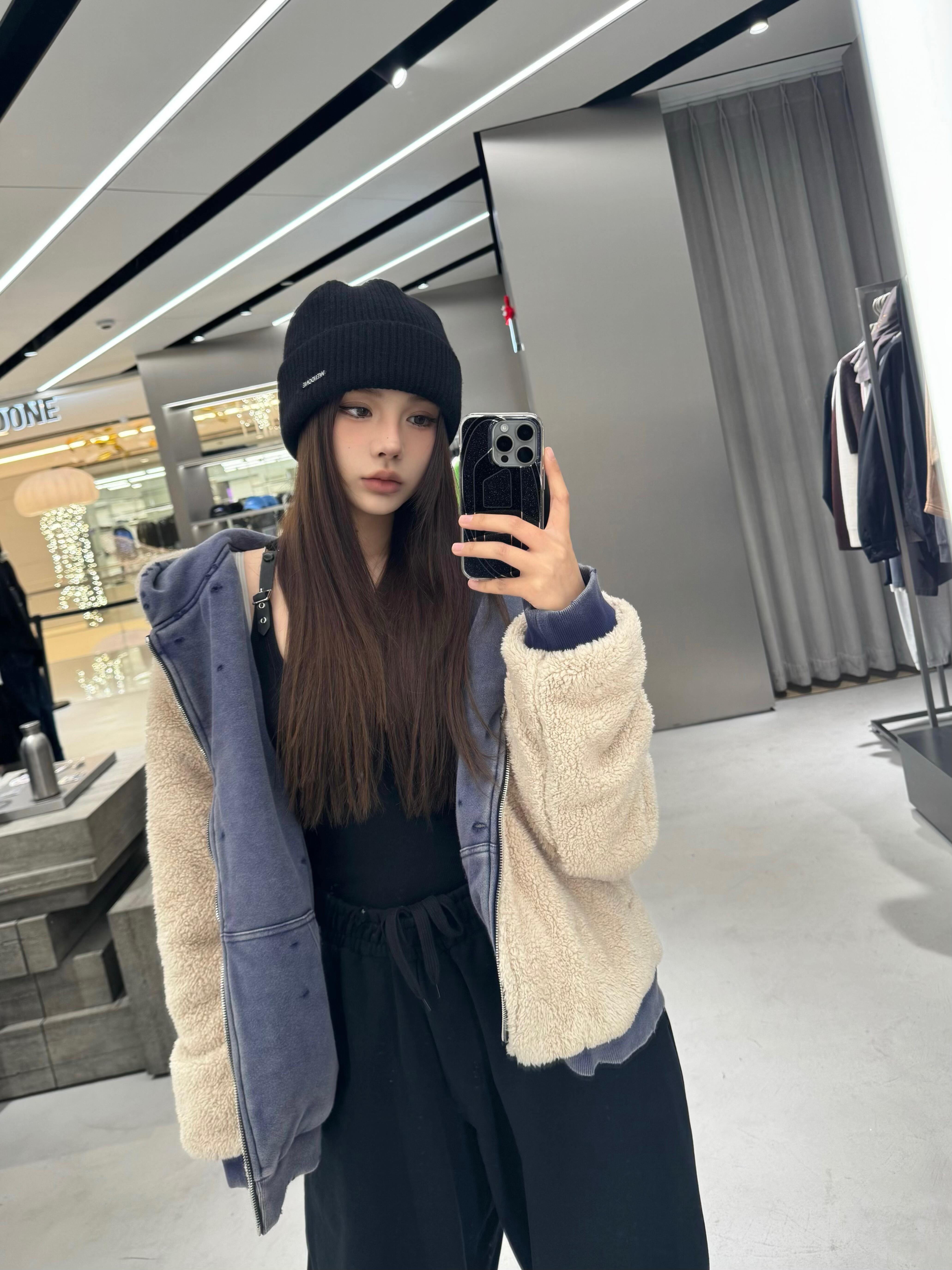 welldoneMoMo双面穿羊羔绒外套