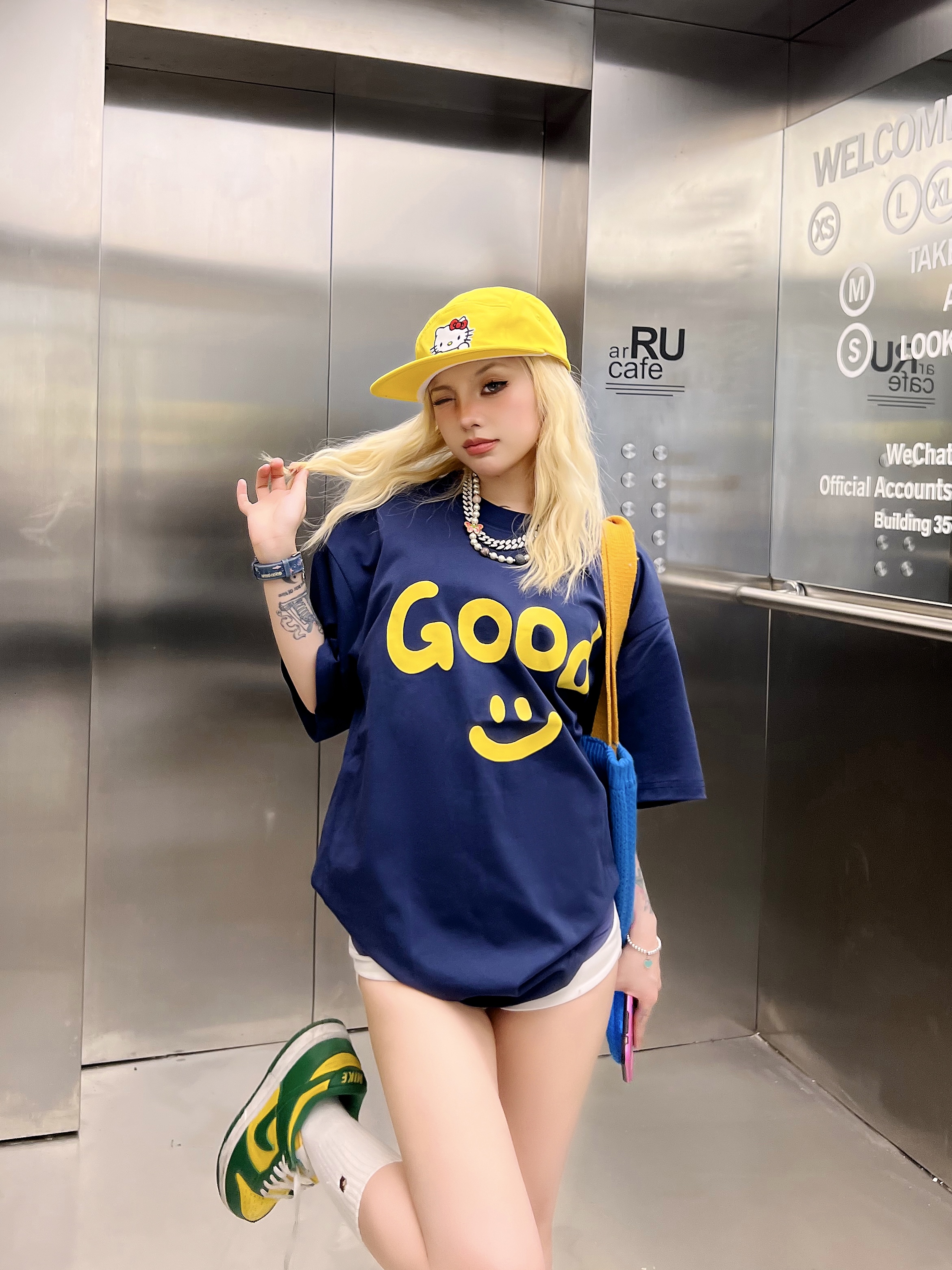 Drew House笑脸字母美式夏季纯棉宽松短袖高街休闲男女情侣T恤Tee