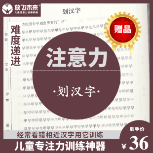 放飞未来划汉字视觉分辨注意力训练专注力训练图卡盒装 儿童小学生