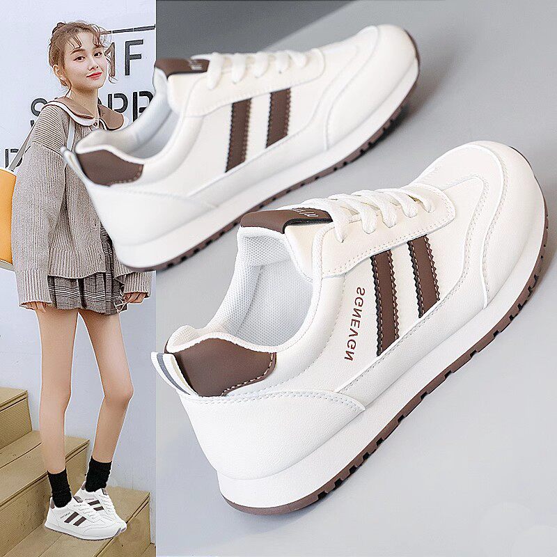 小白鞋女2025新款爆款女鞋春季百搭款设计感小众学生休闲运动鞋子