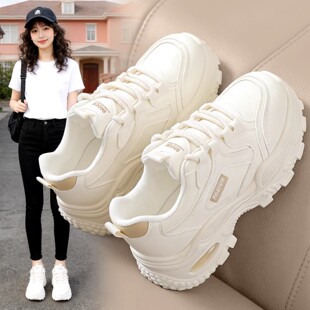 女鞋春季厚底老爹鞋显脚小增高轻便运动鞋小白鞋超轻软底百搭爆款