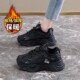 厚软底加绒黑色老爹鞋 踩屎感爆款 2024年新款 女冬季 莆田二棉运动鞋