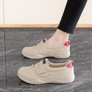 女鞋魔术贴运动鞋2026新款春季轻便防滑孕妇阿甘鞋休闲百搭德训鞋