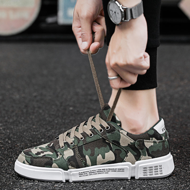 new pattern canvas shoe Low Autumn Trendy shoes camouflage ventilation skate shoes Korean Edition Army green student Casual shoesin the Men's Shoes, Canvas shoes  category - from Buy2taobao.com to provide professional Taobao agent buy service