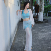 悦梦风璐肚皮舞新款 演出服班服性感气质练功服鱼尾裙初学 套装