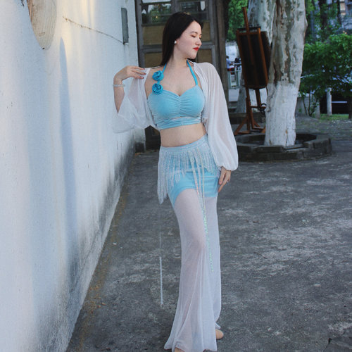 悦梦风璐肚皮舞新款套装演出服班服性感气质练功服鱼尾裙初学