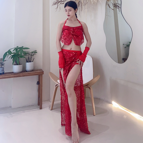 新款肚皮舞练功服夏季性感高端