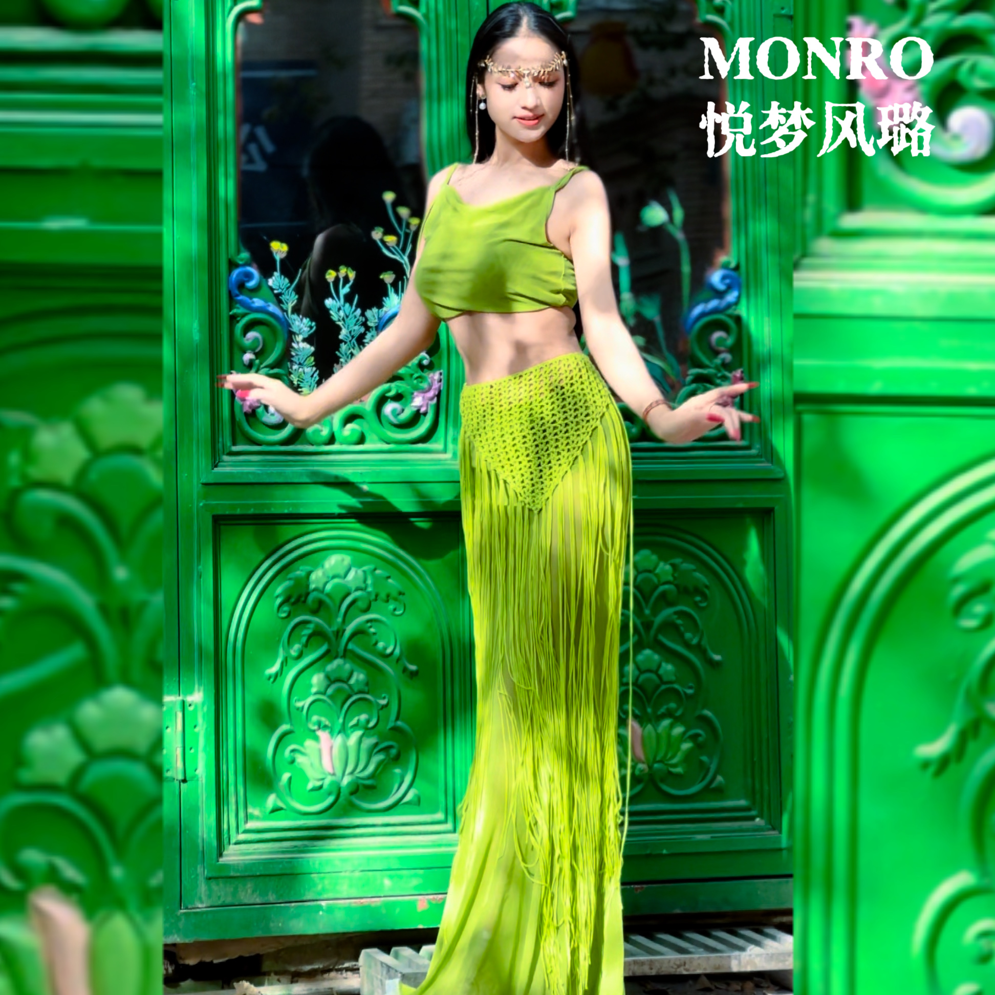 悦梦风璐肚皮舞新款套装东方舞蹈服性感流苏吊带裙表演出服装女