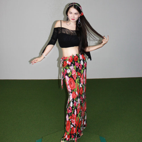悦梦风璐肚皮舞新款套装演出服班服性感气质练功服复古显瘦初学