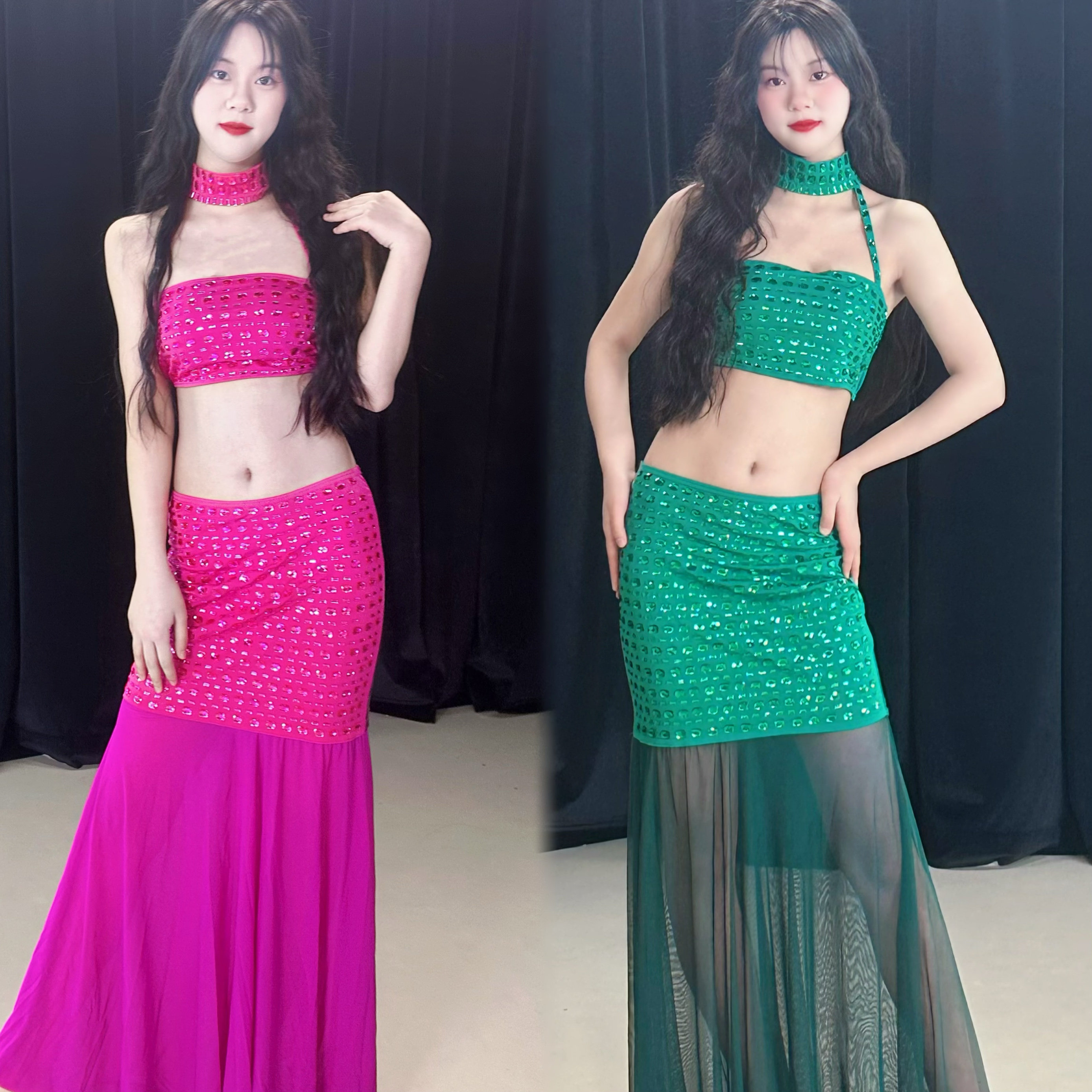 悦梦风璐肚皮舞新款套装演出服班大码性感气质烫钻仙女练功服长裙,运动/瑜伽/健身/球迷用品,肚皮舞套装(演出服),淘宝优惠券,粉丝福利购,淘宝优惠卷